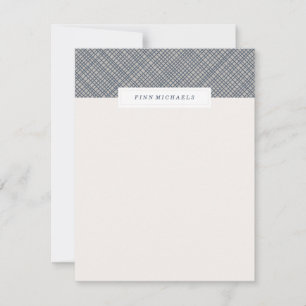 Crosshatch Stationery - Navy Card