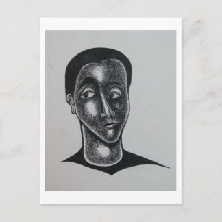 Crosshatched Portrait by Hassan Wahba Postcard