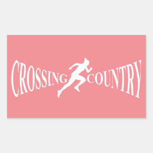 Crossing country rectangular sticker