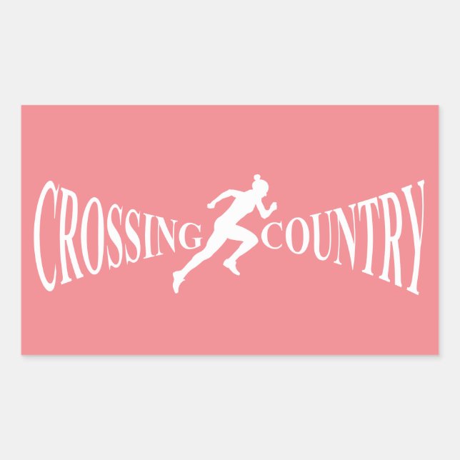 Crossing country rectangular sticker (Front)