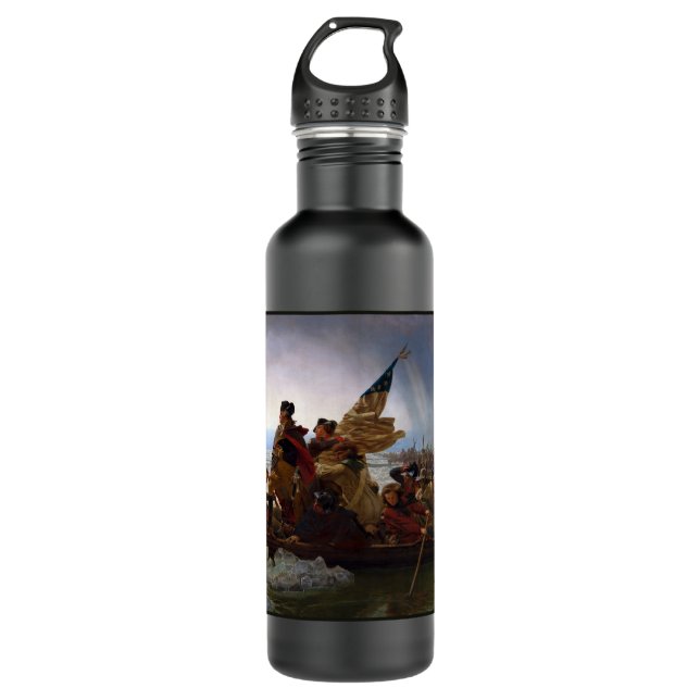Crossing Delaware 1776: General George Washington 710 Ml Water Bottle (Front)