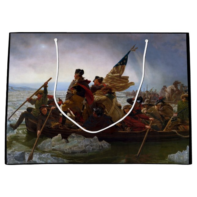 Crossing Delaware 1776: General George Washington Large Gift Bag (Front)