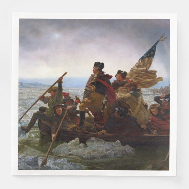Crossing Delaware 1776: General George Washington Napkin (Front)