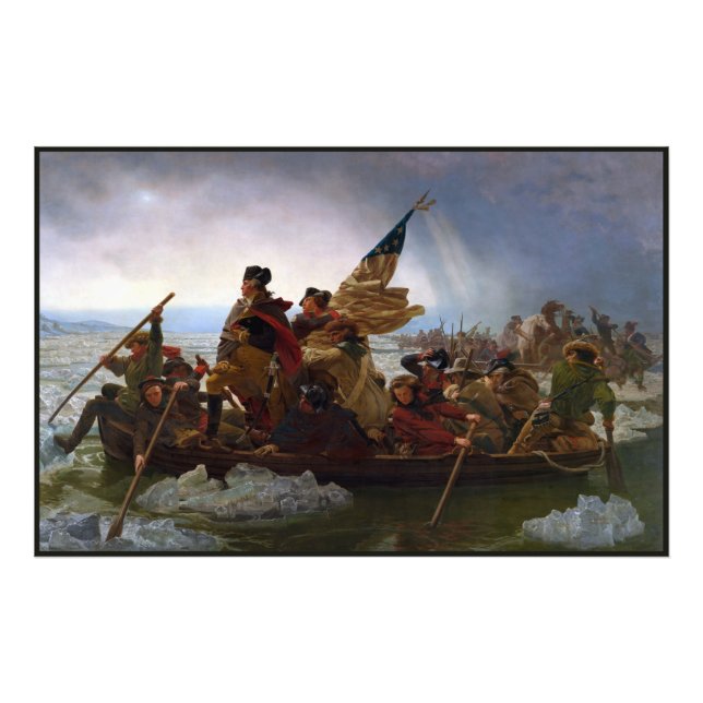 Crossing Delaware 1776: General George Washington Photo Print (Front)