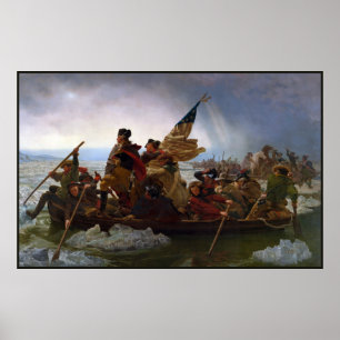 Crossing Delaware 1776: General George Washington Poster