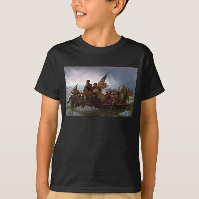 Crossing Delaware 1776: General George Washington T-Shirt (Front)
