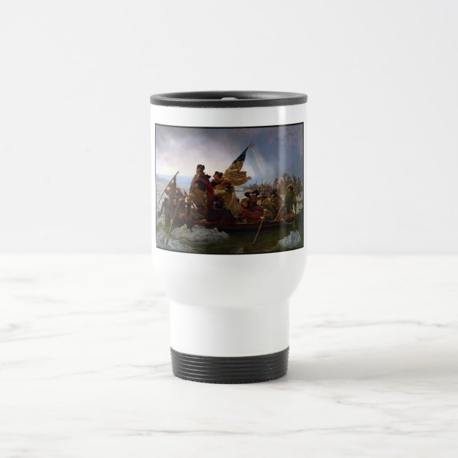 Crossing Delaware 1776: General George Washington Travel Mug (Center)