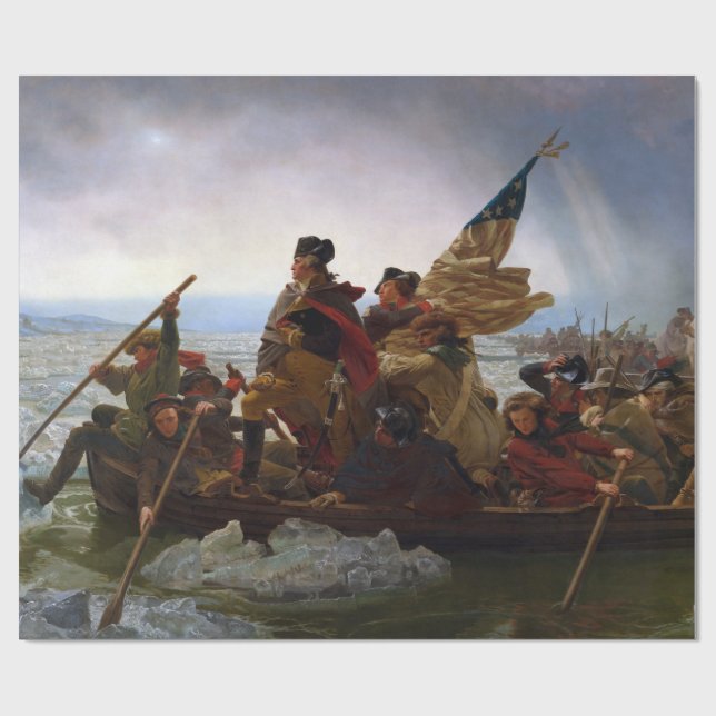 Crossing Delaware 1776: General George Washington Wrapping Paper (Flat)