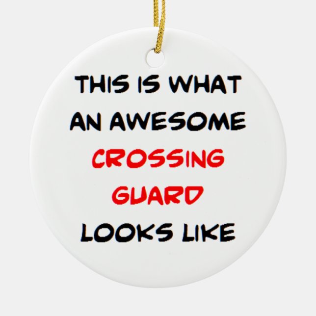 crossing guard, awesome ceramic tree decoration (Front)