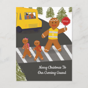 Crossing Guard Christmas Crosswalk Attendant Postc Postcard
