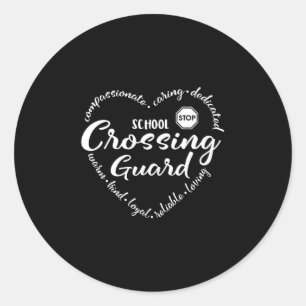 Crossing guard, school crossing guard classic round sticker