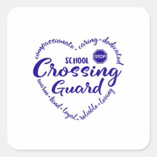 Crossing guard, school crossing guard square sticker