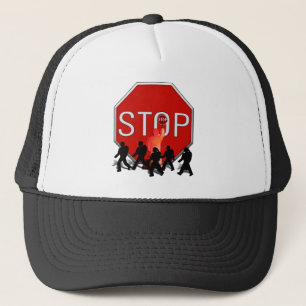 Crossing Guard w/Kids & Stop Sign Trucker Hat
