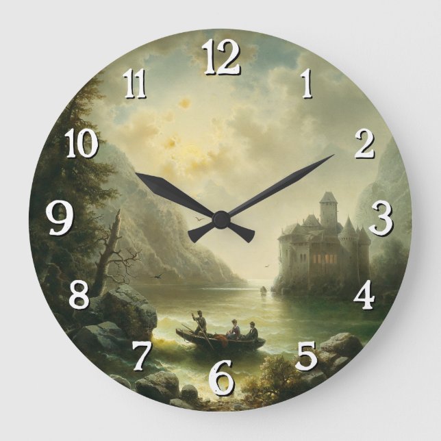 Crossing in a Moonlit Night – Albert Rieger Large Clock (Front)