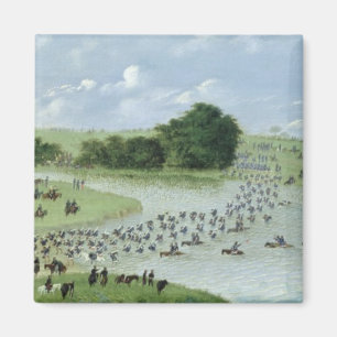 Crossing of the San Joaquin River, Paraguay, 1865 Magnet