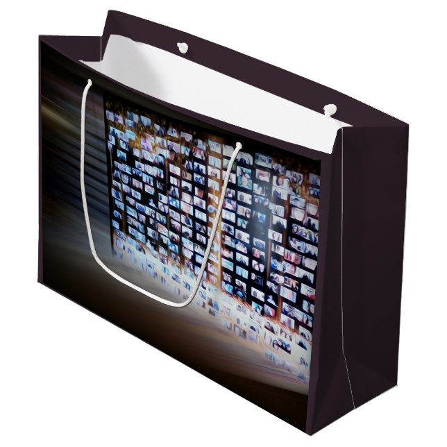 Crossing online borders large gift bag (Front Angled)