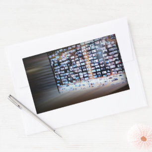 Crossing online borders rectangular sticker