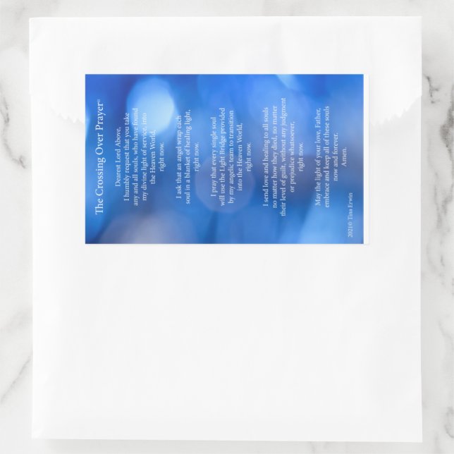 Crossing Over Prayer© Card Sticker (Bag)
