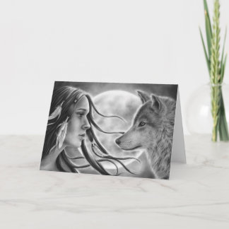 Crossing Spirits Wolf Greeting Card