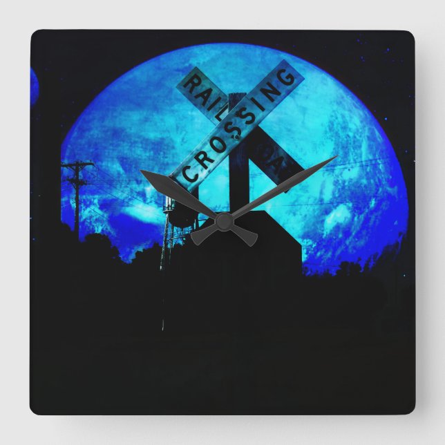 Crossing  square wall clock (Front)