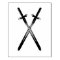 Crossing Swords Vertical Rubber Stamp