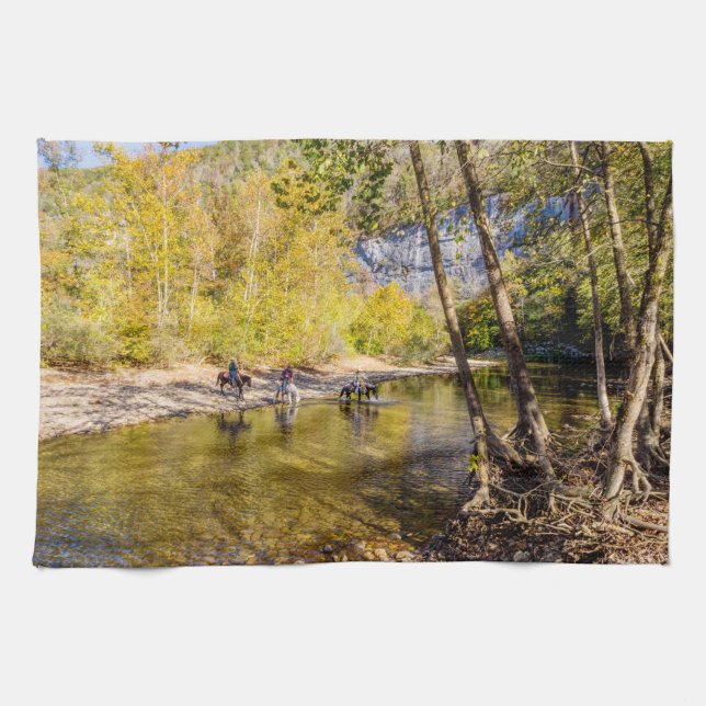 Crossing The Buffalo River Kitchen Towel (Horizontal)