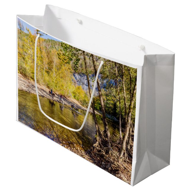 Crossing The Buffalo River Large Gift Bag (Front Angled)