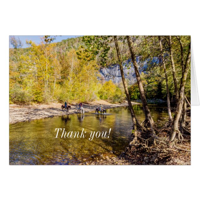 Crossing The Buffalo River Thank You Card (Front Horizontal)