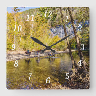 Crossing The Buffalo River Wall Clock