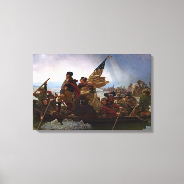 Crossing the Delaware River, George Washington Canvas Print (Front)