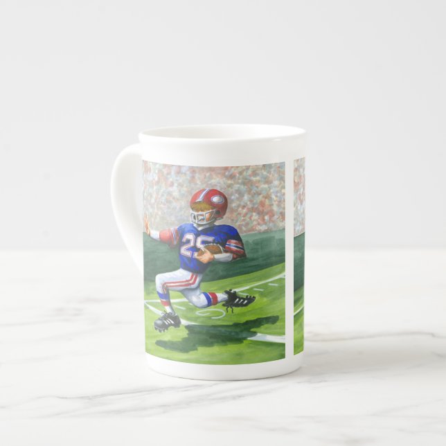 Crossing the Goal Line for a Touchdown Bone China Mug (Front Left)