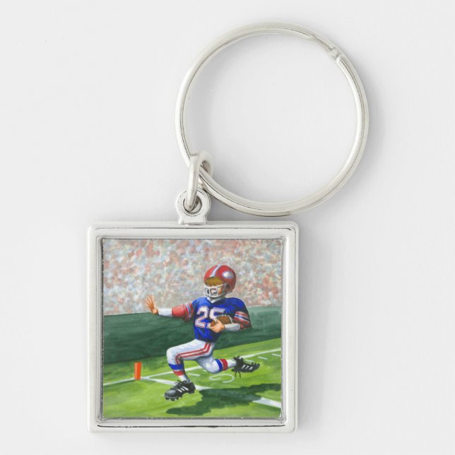 Crossing the Goal Line for a Touchdown Key Ring (Front)