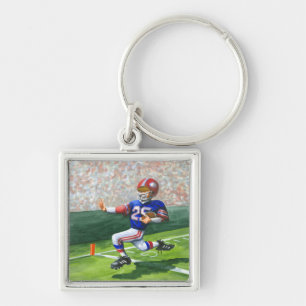 Crossing the Goal Line for a Touchdown Key Ring