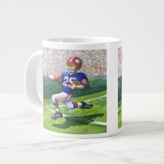 Crossing the Goal Line for a Touchdown Large Coffee Mug (Front Left)