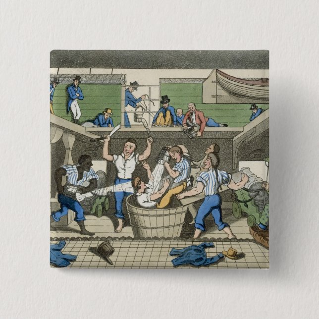 Crossing the Line, plate from 'The Adventures of J 15 Cm Square Badge (Front)