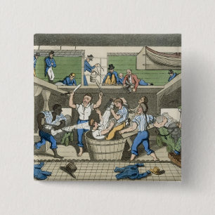 Crossing the Line, plate from 'The Adventures of J 15 Cm Square Badge