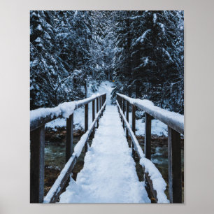 Crossing the river in winter poster