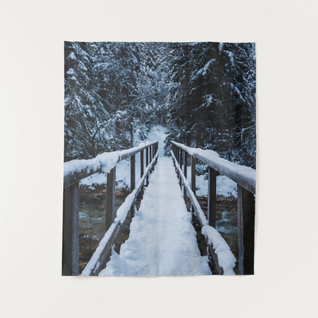 Crossing the river in winter tapestry (Front)
