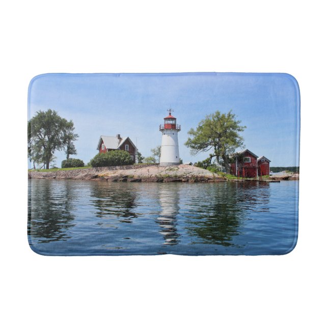 Crossover Island Lighthouse, New York Bath Mat (Front)
