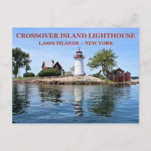 Crossover Island Lighthouse, New York Postcard