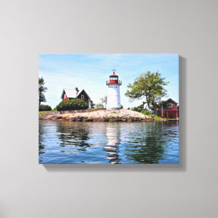 Crossover Island Lighthouse, NY Wrapped Canvas