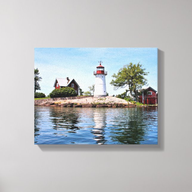 Crossover Island Lighthouse, NY Wrapped Canvas (Front)