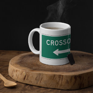 Crossover Road Sign Coffee Mug