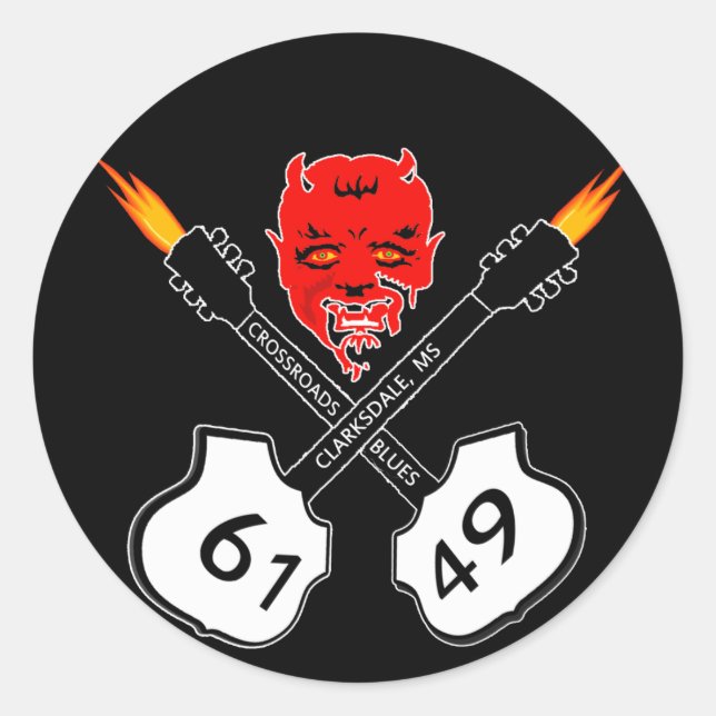 Crossroads Blues Devil Sticker (Front)
