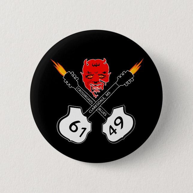 Crossroads Devil Blues Button (Front)
