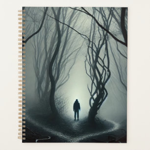 Crossroads in the Fog - Gloomy Forest Art Print Planner