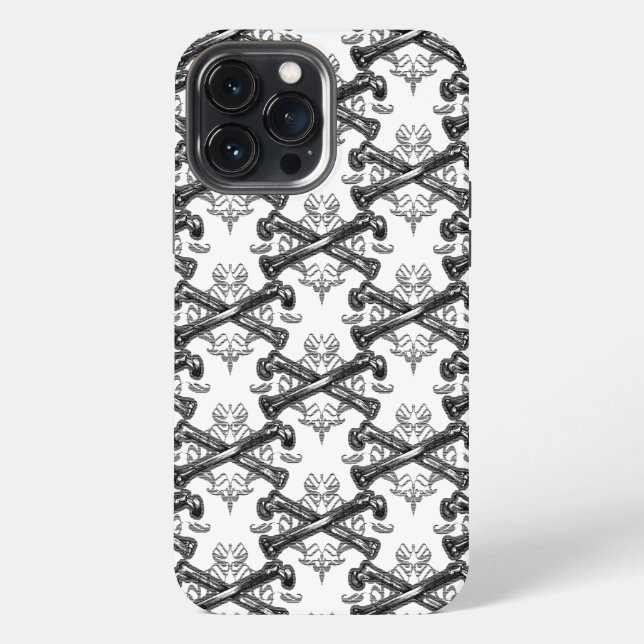 Crosssed bones filligree iPhone case (Back)