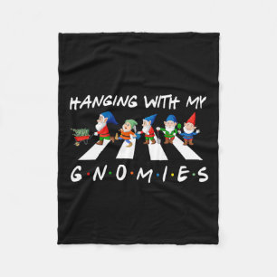Crosswalk Fun Christmas Hanging With My Gnomies Fr Fleece Blanket