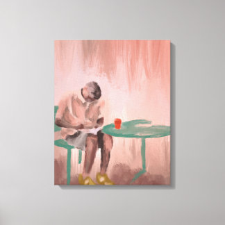 Crossword at the Cafe Painting Canvas Print