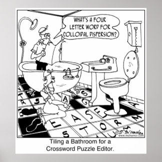 Crossword Editor's Bathroom Tile Poster
